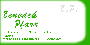 benedek pfarr business card